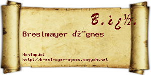 Breslmayer Ágnes névjegykártya